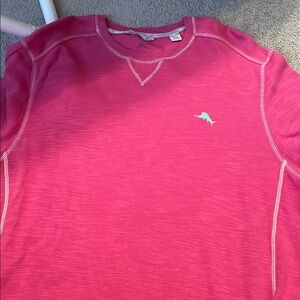 Tommy Bahama Pink Crewneck Sweater with Soft Heathered Texture